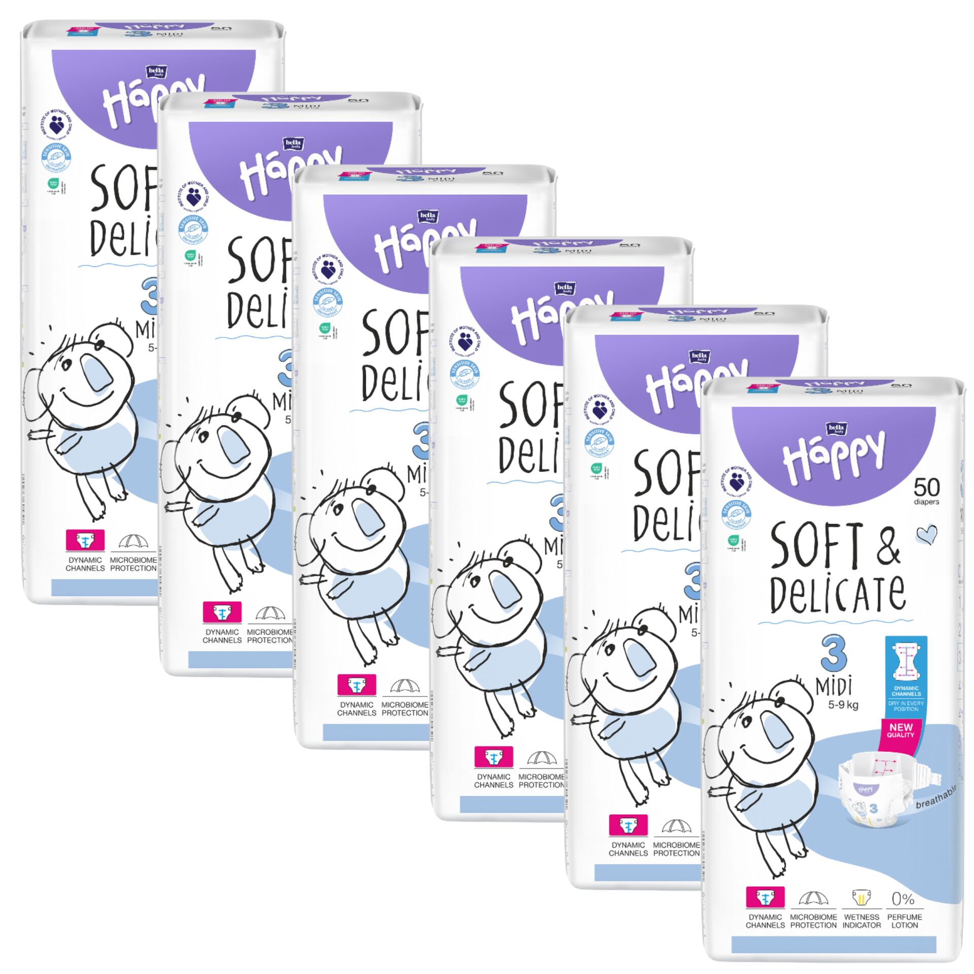 E-shop Mesačné balenie plienok Bella Happy 5-9kg Midi 3 (300ks)
