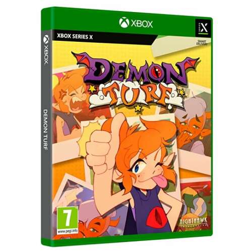 Demon Turf Xbox Series X game, a colorful platformer with a unique art style