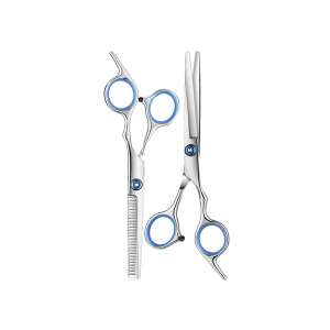 Professionelles Friseurscheren-Set, 2 Paare, 6 Zoll, mit blauen Ringen - Soulima