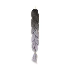 Black and grey ombre synthetic hair braid for braiding, 60cm long - Hair extensions