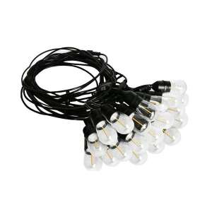 Garten Lichterkette - 10,16 m - Schwarz - 20 LED Glühbirnen - Saisonale Dekoration
