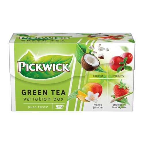 PICKWICK "Zöld tea Gyümölcsös Variációk" kókusz, vörösáfonya, eper-citromfű, mangó-jázmin  20x1,5 g Zöld tea