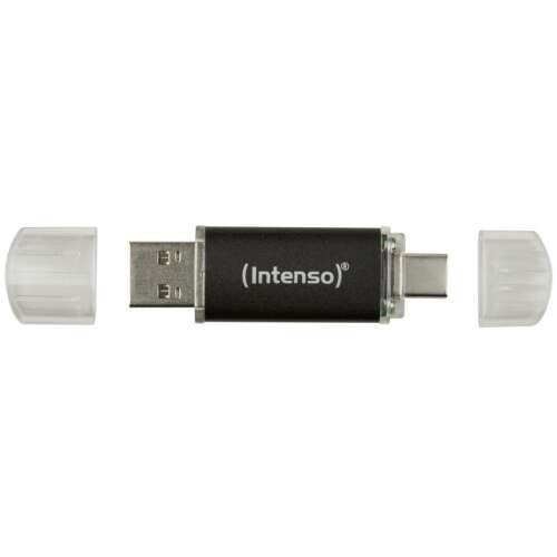 Intenso Twist Line 128GB USB flash drive, USB-A és USB-C csatlakozóval, fekete