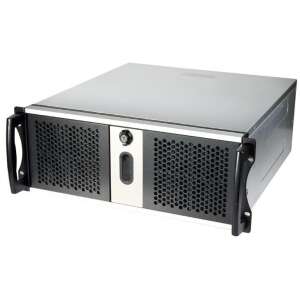 Chenbro RM42300H11*13720 4U IPC Servergehäuse, schwarz, mit 120mm Lüfter, vordere USB-Anschlüsse, Intrusion Switch - Computergehäuse