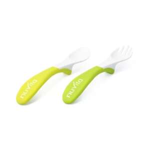 Nuvita EasyEating kanál és villa szett, zöld, babáknak és kisgyermekeknek - Nuvita