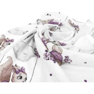 Mintás textil pelenka 1db-os 70X80 cm - Holdas nyuszi lila 63538133 Textil pelenkák