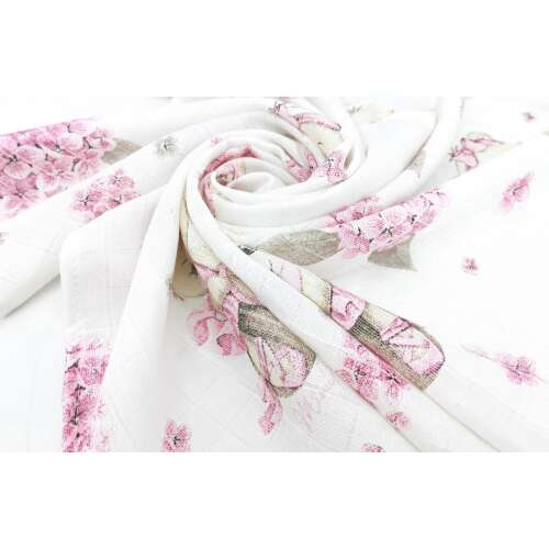 Mintás textil pelenka 1db-os 70X80 cm - Balerina maci rózsaszín