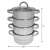 Klausberg 5-teiliges Edelstahl-Dampfgarer-Topfset mit Glasdeckel und Abmessungen