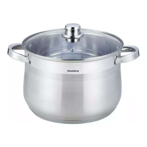Klausberg 7L Topf aus Edelstahl mit Glasdeckel