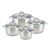 Kinghoff 8-częściowy zestaw garnków ze stali nierdzewnej z szklanymi pokrywkami