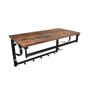 Zidna polica za kapute s 5 kuka 60 x 30 x 31,7 cm | VASAGLE 80684213 - Stajaća vješalica
