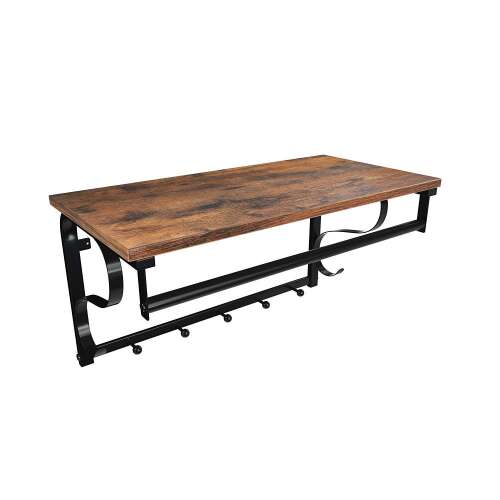 Zidna polica za kapute s 5 kuka 60 x 30 x 31,7 cm | VASAGLE 80684213