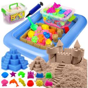 Nisip cinetic cu nisip gonflabil, forme, 2 kg - nisip maro