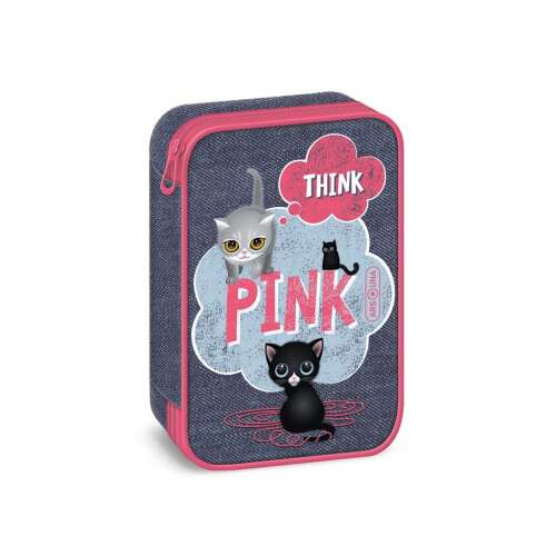 Ars Una Think Pink többszintes tolltartó macskás mintával - Ars Una
