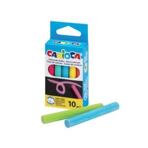 Carioca 10er Set farbige Kreide, staubfrei, zum Schreiben und Zeichnen auf Tafeln - Kreiden