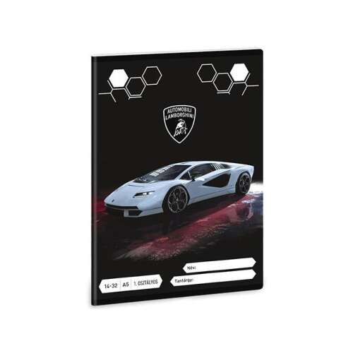 Ars Una Lamborghini A5-Linienheft für die erste Klasse mit einem Lamborghini-Auto auf dem Cover