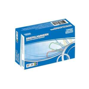 Színes gemkapcsok 100 darabos szett, 33mm, Tiptop Office márka - Gemkapocs