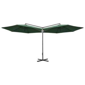 vidaXL Green Double Parasol, Open - Garden
