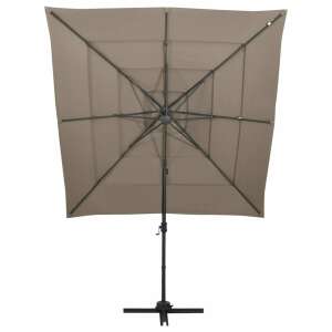 Beige square patio umbrella with aluminum pole and 8 ribs - Garden