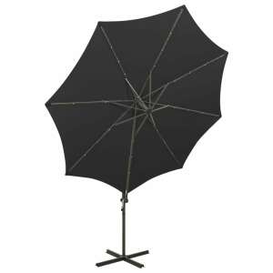 Blumfeldt black cantilever parasol, open - Garden