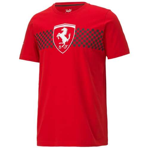 Puma Ferrari férfi póló Scuderia Ferrari logóval és kockás zászló mintával