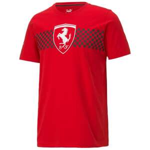 Puma Ferrari férfi póló Scuderia Ferrari logóval és kockás zászló mintával - Ferrari