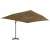 vidaXL Taupe-Cantilever-Sonnenschirm mit grauem Gestell und Kreuzfuß