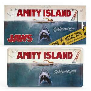 JAWS AMITY ISLAND 'Cápa' dombornyomott fémplakát 30 x 15 cm 63568184 