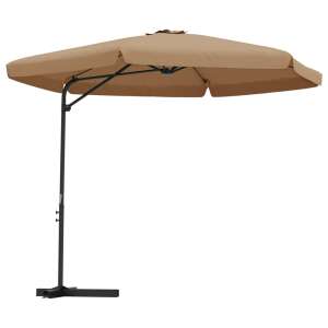 vidaXL 300 cm beige cantilever patio umbrella with steel frame - Garden