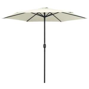 Sand-colored garden parasol with aluminum pole, 270 x 246 cm - Garden