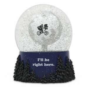 E.T. A Különleges - Hógömb E.T.-vel és Elliottal biciklin belül, 'I'll be right here' felirattal az alján - Hógömb