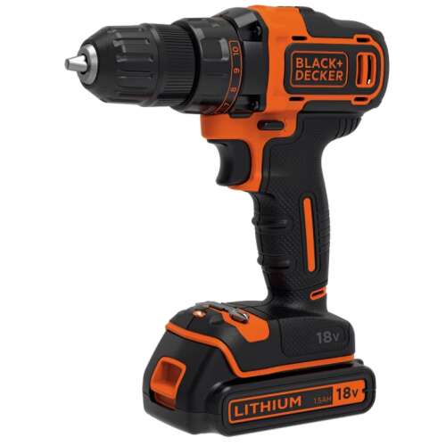 Black+Decker BDCDD186KB-QW 18V Şurubelniță cu acumulator, portocaliu și negru