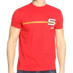 Ferrari férfi piros póló Alonso 5 felirattal - Ferrari