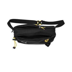 Puma Ferrari Fanwear unisex fekete-sárga övtáska, nyitott nézet a belső rekeszekkel - Ferrari