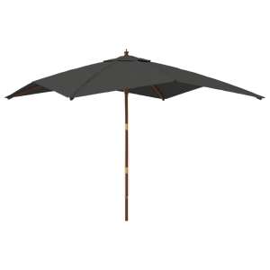 Parasol ogrodowy w kolorze antracytowym z drewnianym drążkiem, 300x300x273 cm - Osłona przeciwsłoneczna