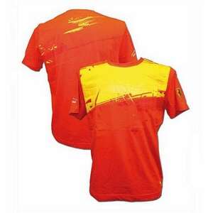 Ferrari férfi póló piros és sárga színben grafikus mintával - Ferrari
