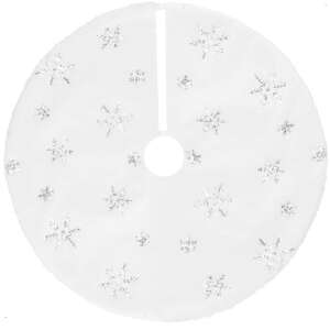 Podložka pod vianočný stromček, 55 cm, imitácia bielej kožušiny so striebornými flitrami 63586718 - Sersimo