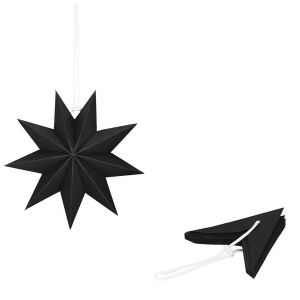 Dekoratív Papír Csillag - Fekete papír csillag dekoráció, 30 cm, függő dísz - Sersimo