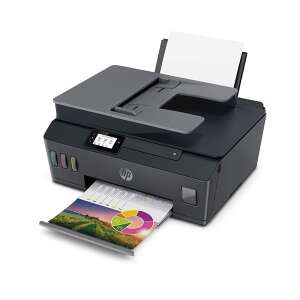 HP SmartTank 530 wireless all-in-one printer with a sheet of paper in the output tray - HP