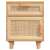 Természetes színű, rattan fiókos előlappal ellátott fa éjjeliszekrény