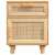 Természetes színű, rattan fiókos előlappal ellátott fa éjjeliszekrény