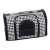 Black and white houndstooth pet carrier bag, 49cm