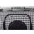 Black and white houndstooth pet carrier bag top detail, 49cm