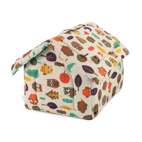 Owl patterned dog house, pet bed, kennel, for small dogs and cats