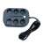 Black power strip with 6 outlets, 3 USB ports, and 1 USB-C port, with a 2 meter cord