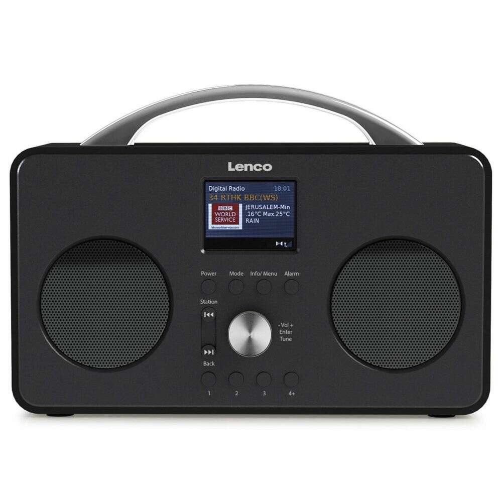Lenco pir-645bk hordozható digitális fekete rádió