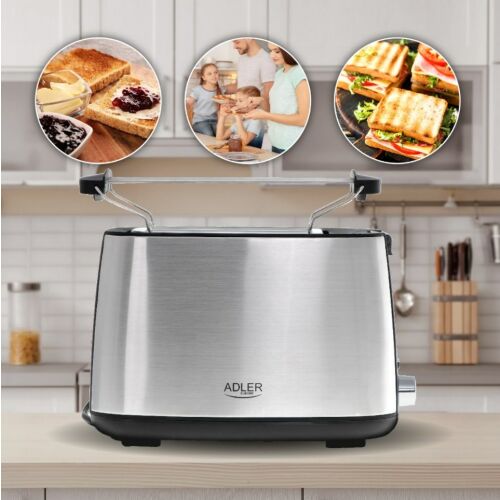 Adler AD 3214 Toaster in kitchen setting with toast examples