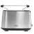 Adler AD 3214 2-slice toaster, silver and black, with bun warmer, front view