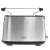 Adler AD 3214 2-slice toaster, silver and black, with bun warmer, front view