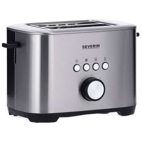 Severin AT 2620 7 2-szeletes 800 W Fekete, Rozsdamentes acél kenyérpirító